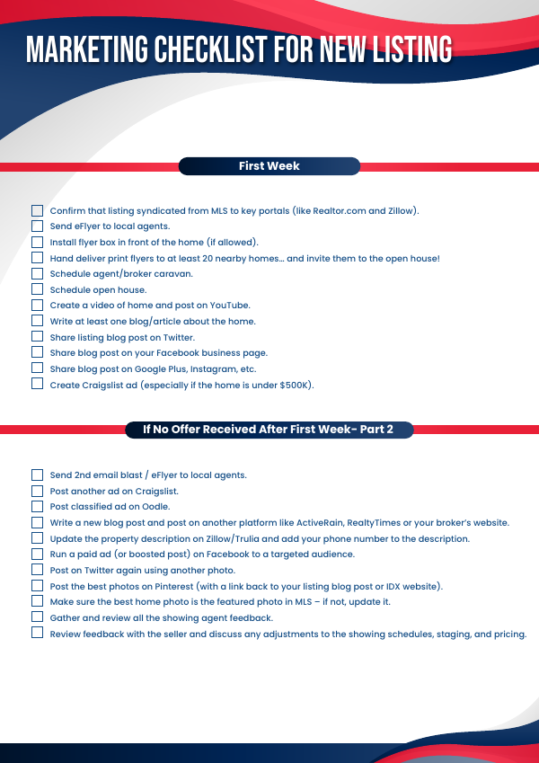 Marketing Checklist for a New Listing preview